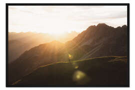 Gerahmter Kunstdruck Sonnenaufgang in den Allgäuer Alpen