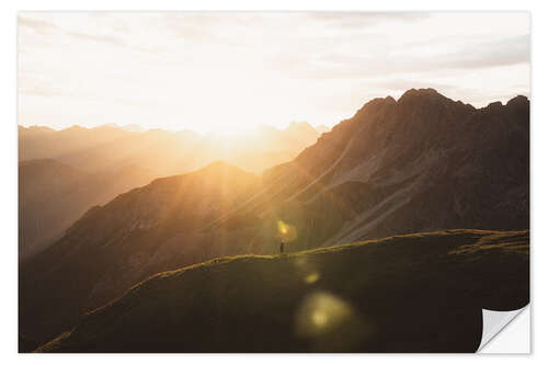 Selvklæbende plakat Sunrise in the Allgäu Alps