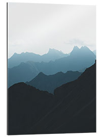 Gallery print Blue mountain peaks in the Alps