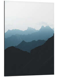 Magnettafel Blaue Berggipfel in den Alpen