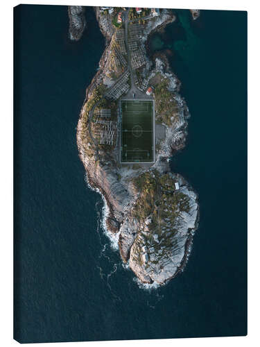 Tableau sur toile Terrain de football à Henningsvaer dans les Lofoten