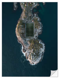 Vinilo para la pared Campo de fútbol Henningsvaer en Lofoten