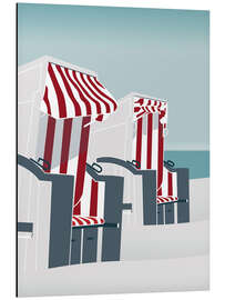 Aluminium print Beach chairs