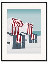 Gerahmter Kunstdruck Strandkörbe