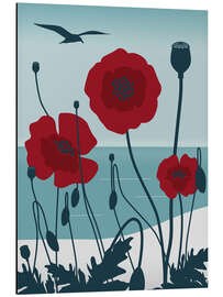 Tableau en aluminium Coquelicots