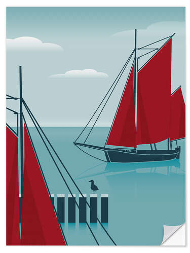 Selvklebende plakat Sailboats