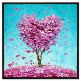 Gerahmter Kunstdruck Herzbaum