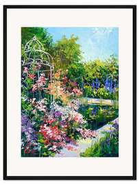 Gerahmter Kunstdruck Teich in voller Blüte