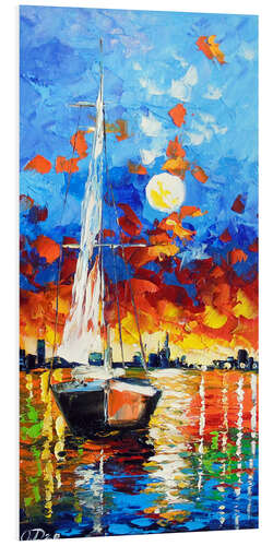 PVC print Evening sailboat