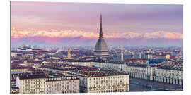 Tableau en aluminium Vue sur Turin au lever du soleil