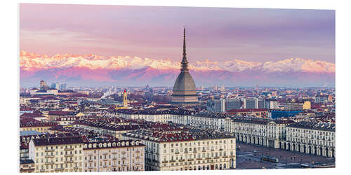 Foam board print Turin skyline