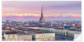 Selvklæbende plakat Turin skyline