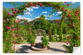 Autocolante decorativo Jardim de rosas no verão