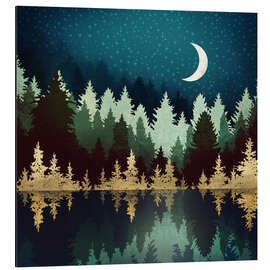 Magnettafel Waldsee unter dem Sternenhimmel