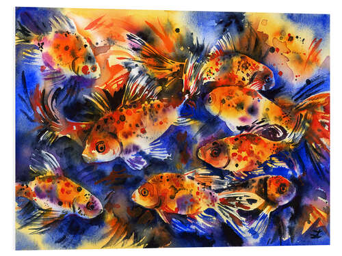 Foam board print Shubunkin Goldfish