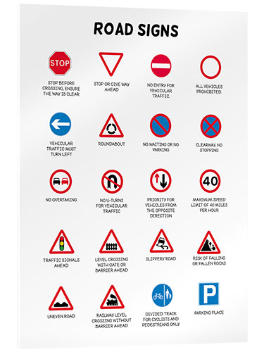 Acrylic print Road signs