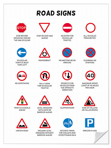 Wall sticker Road signs