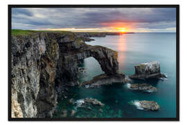 Gerahmter Kunstdruck Felsentor in Wales