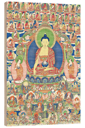 Holzbild Feines Thangka von Shakyamuni