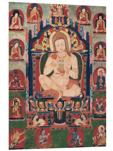 Foam board print Jnanatapa in the presence of lamas and mahasiddhas