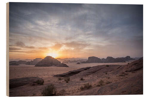 Wood print Desert Sunset