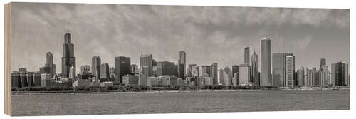 Wood print Chicago skyline