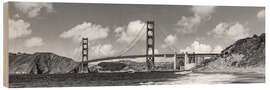 Cuadro de madera Playa Baker con el puente Golden Gate