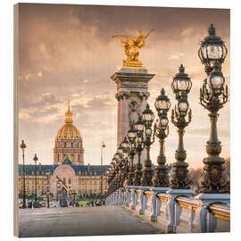 Holzbild Paris, Pont Alexandre und Invalidendom