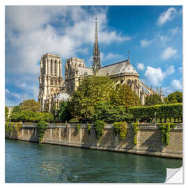 Vinilo para la pared París, la catedral de Notre Dame en el Sena