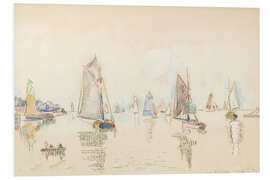 Foam board print Study of sailing boats