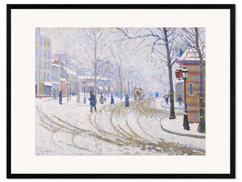 Framed art print Snow, Boulevard de Clichy, Paris
