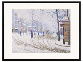 Impression artistique encadrée Neige, boulevard de Clichy