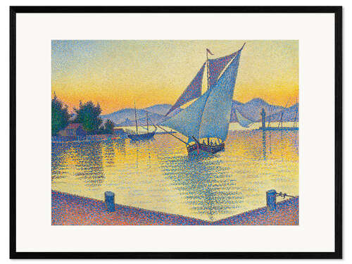 Innrammet kunsttrykk Harbor in the sunset