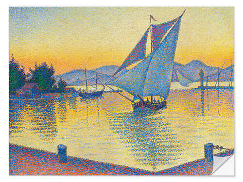 Selvklebende plakat Harbor in the sunset