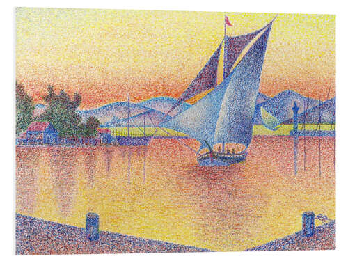 Print på skumplade Harbor in the sunset (study)