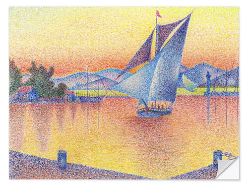 Selvklebende plakat Harbor in the sunset (study)