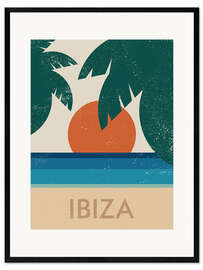 Gerahmter Kunstdruck Platja d'en Bossa, Ibiza - Swissty