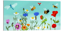 Tableau en plexi-alu Insectes et fleurs