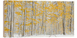 Hout print Snowy autumn forest