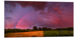 Foam board print Rainbow at sunset with lightning