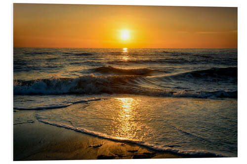 Hartschaumbild Sonnenuntergang an der Ostsee