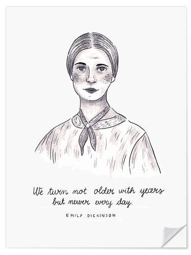 Selvklæbende plakat Emily Dickinson - quote