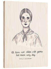 Wood print Emily Dickinson - quote