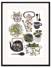 Gerahmter Kunstdruck Küchengrün