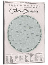 Tableau en aluminium Planisphère céleste, hémisphère sud (anglais)