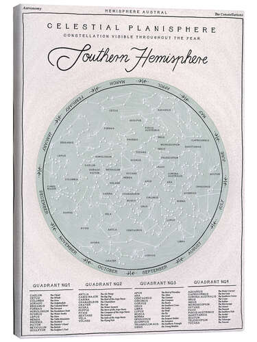 Canvastavla Celestial planisphere