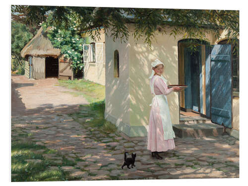 Foam board print Woman on a sunny farm