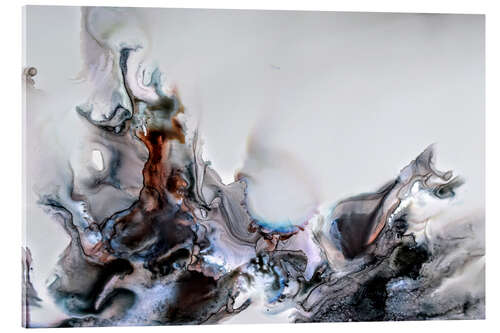 Acrylic print Black Flames