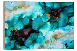 Wood print Turquoise Borealis