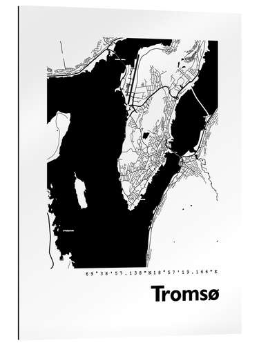 Galleritryck Map of Tromso